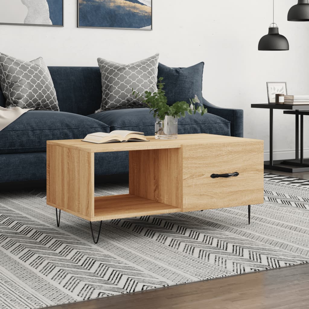Table basse chêne Sonoma 90x50x40 cm en bois