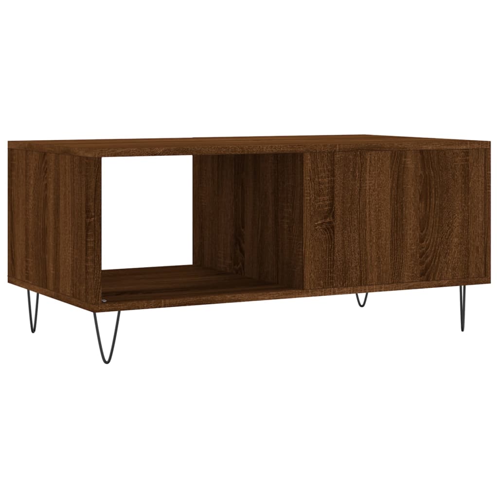 Table basse aspect chêne marron 90x50x40 cm en bois