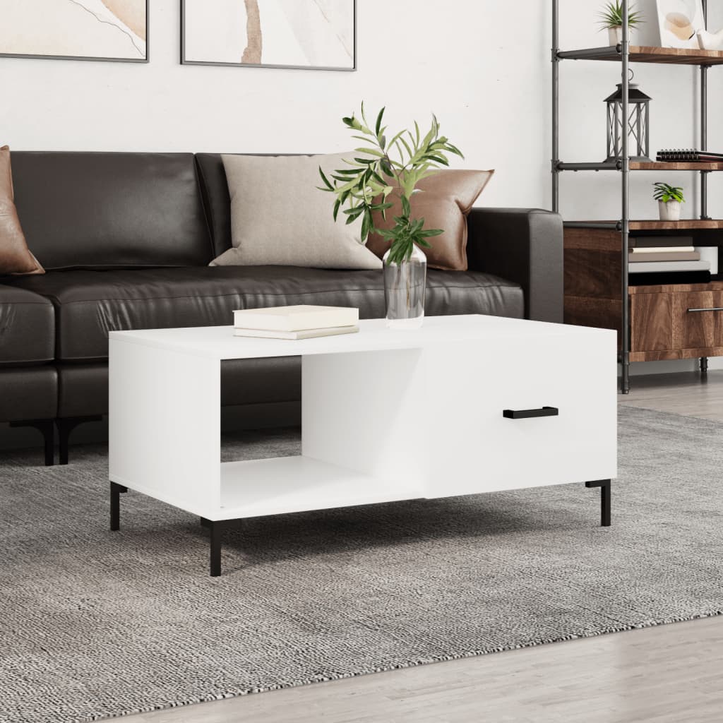 Coffee Table White 90x50x40 cm Wood Material