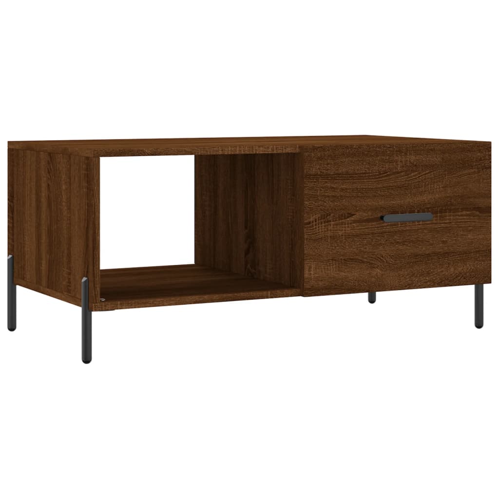 Table basse aspect chêne marron 90x50x40 cm en bois