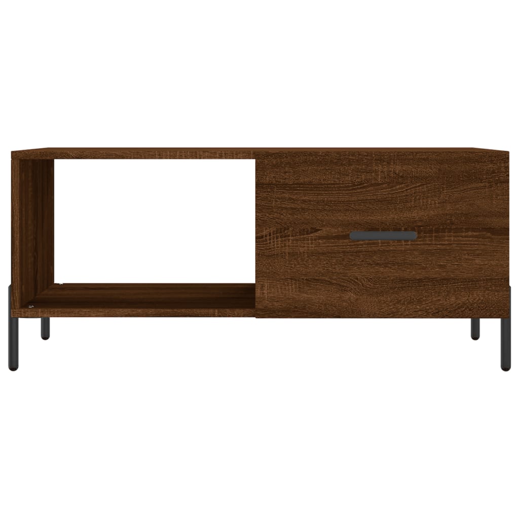 Table basse aspect chêne marron 90x50x40 cm en bois