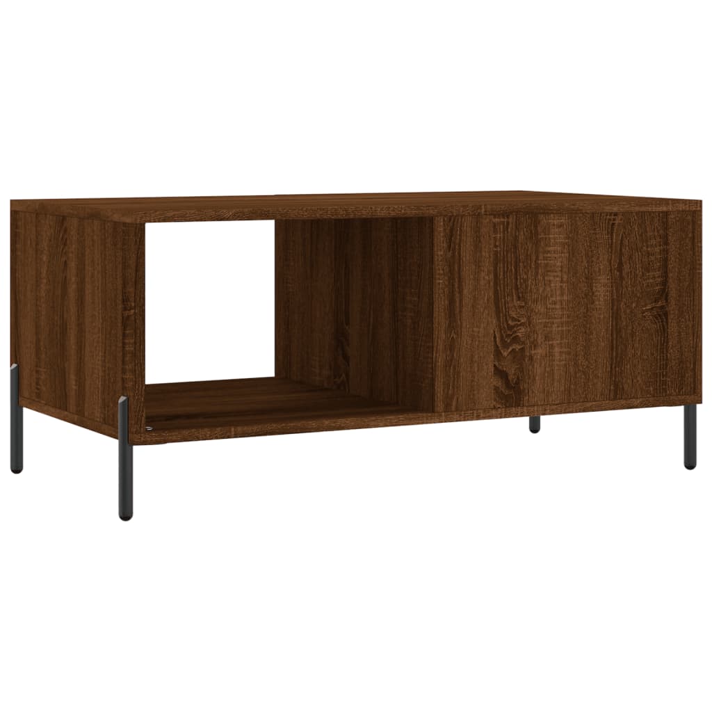 Table basse aspect chêne marron 90x50x40 cm en bois