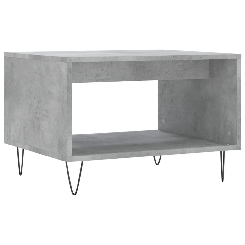 Table basse gris béton 60x50x40 cm en bois