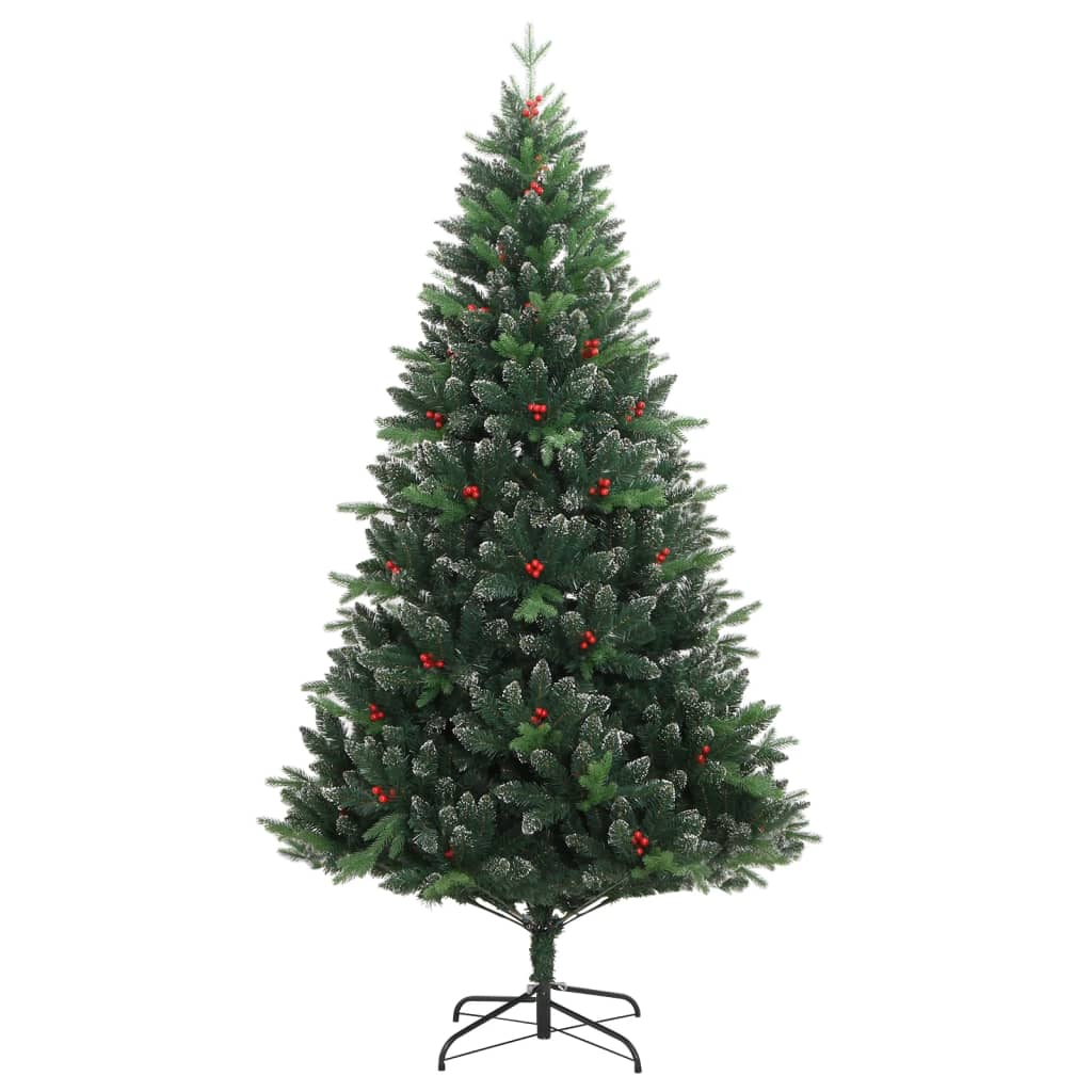 Sapin de Noël artificiel pliable aux fruits rouges 150 cm