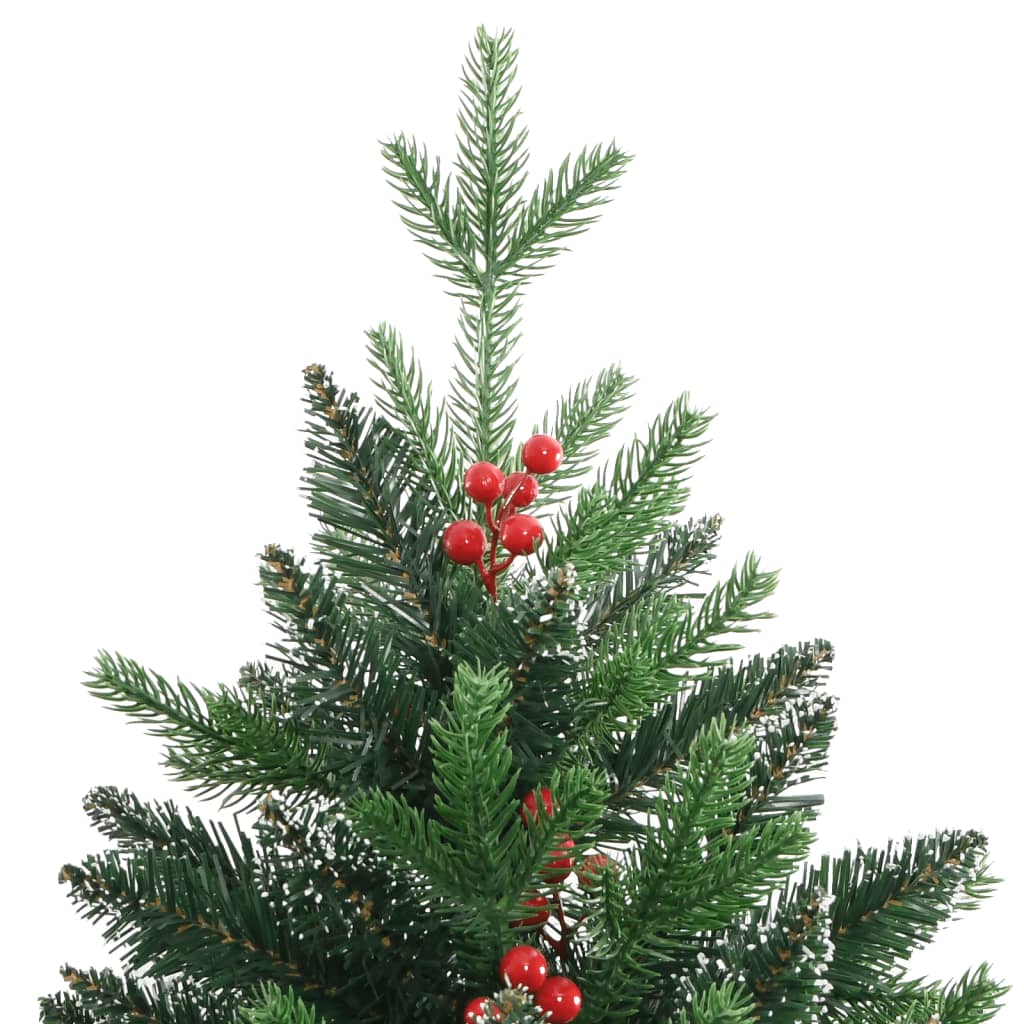 Sapin de Noël artificiel pliable aux fruits rouges 210 cm