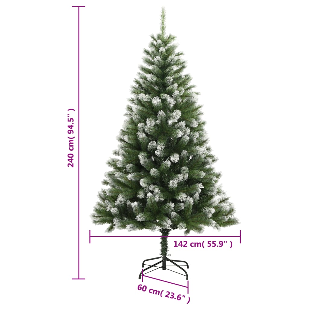 Sapin de Noël artificiel pliable avec neige 240 cm