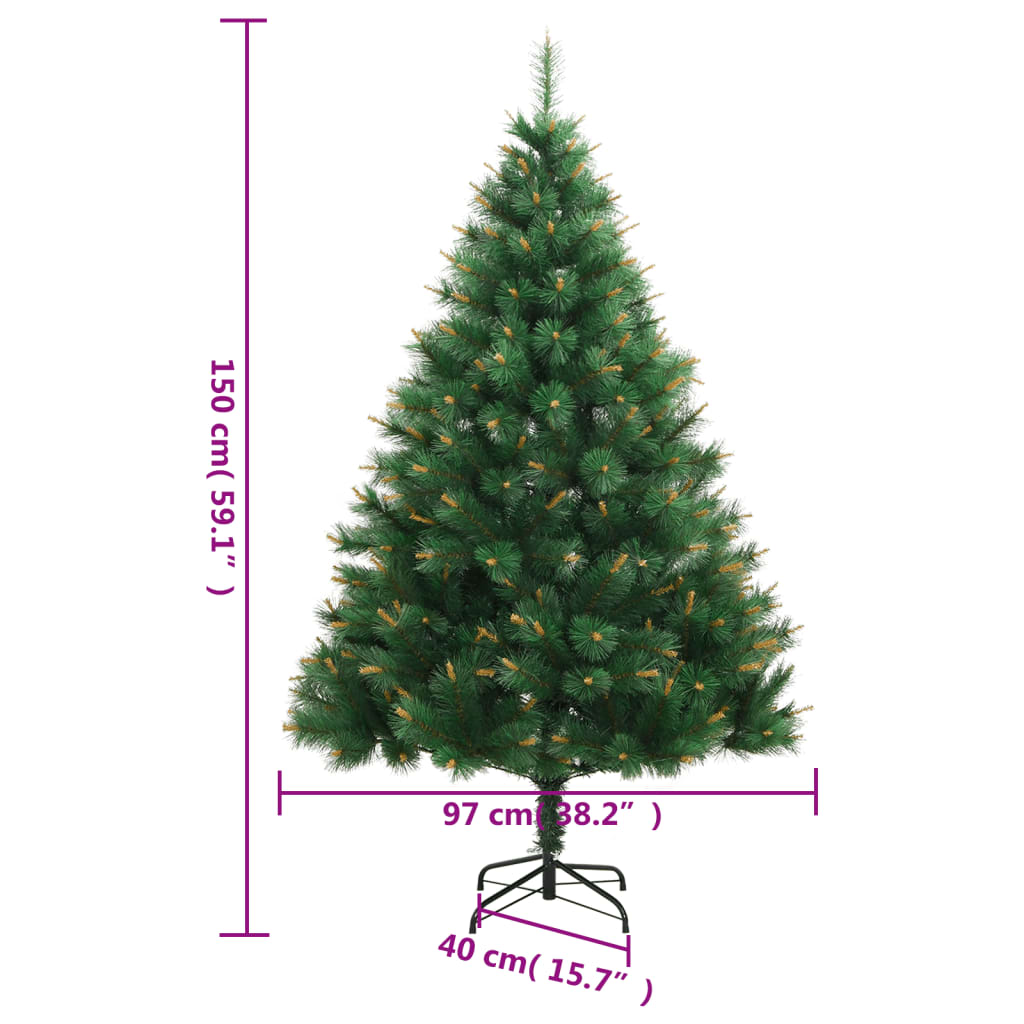 Sapin de Noël artificiel pliable avec support 150 cm