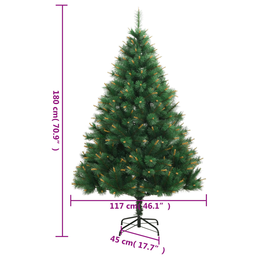 Sapin de Noël artificiel pliable avec support 180 cm