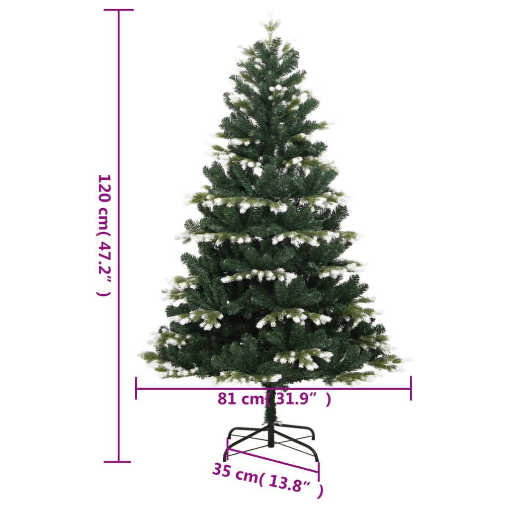 Sapin de Noël artificiel pliable avec neige 120 cm