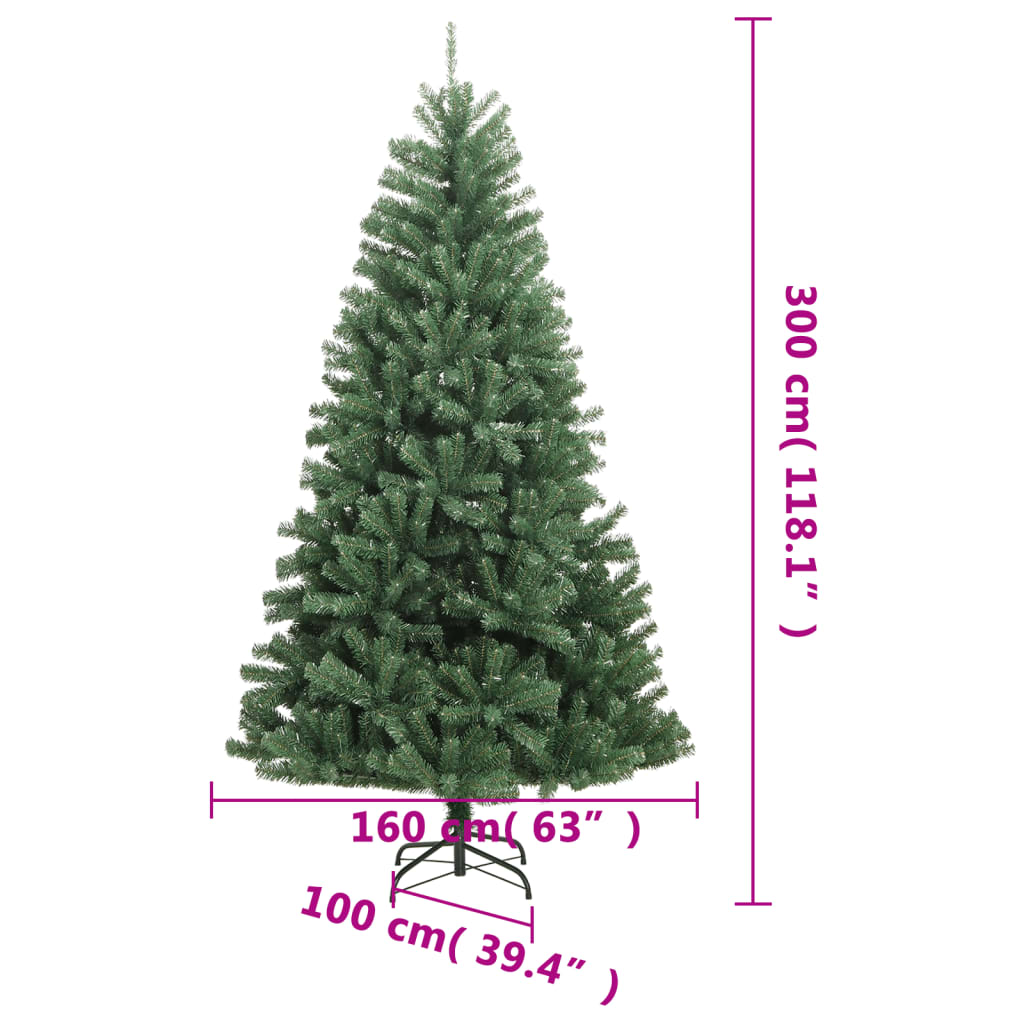 Künstlicher Weihnachtsbaum Klappbar mit Ständer Grün 300 cm