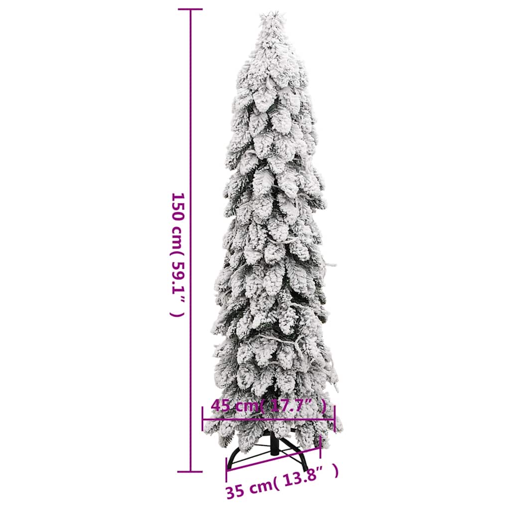 Künstlicher Weihnachtsbaum Beleuchtung & Schnee 80 LEDs 150 cm