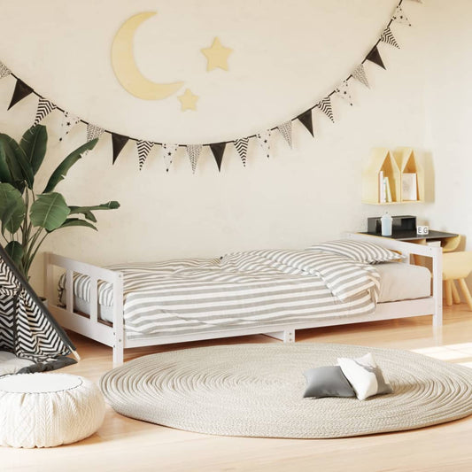 Lit enfant blanc 90x190 cm en pin massif