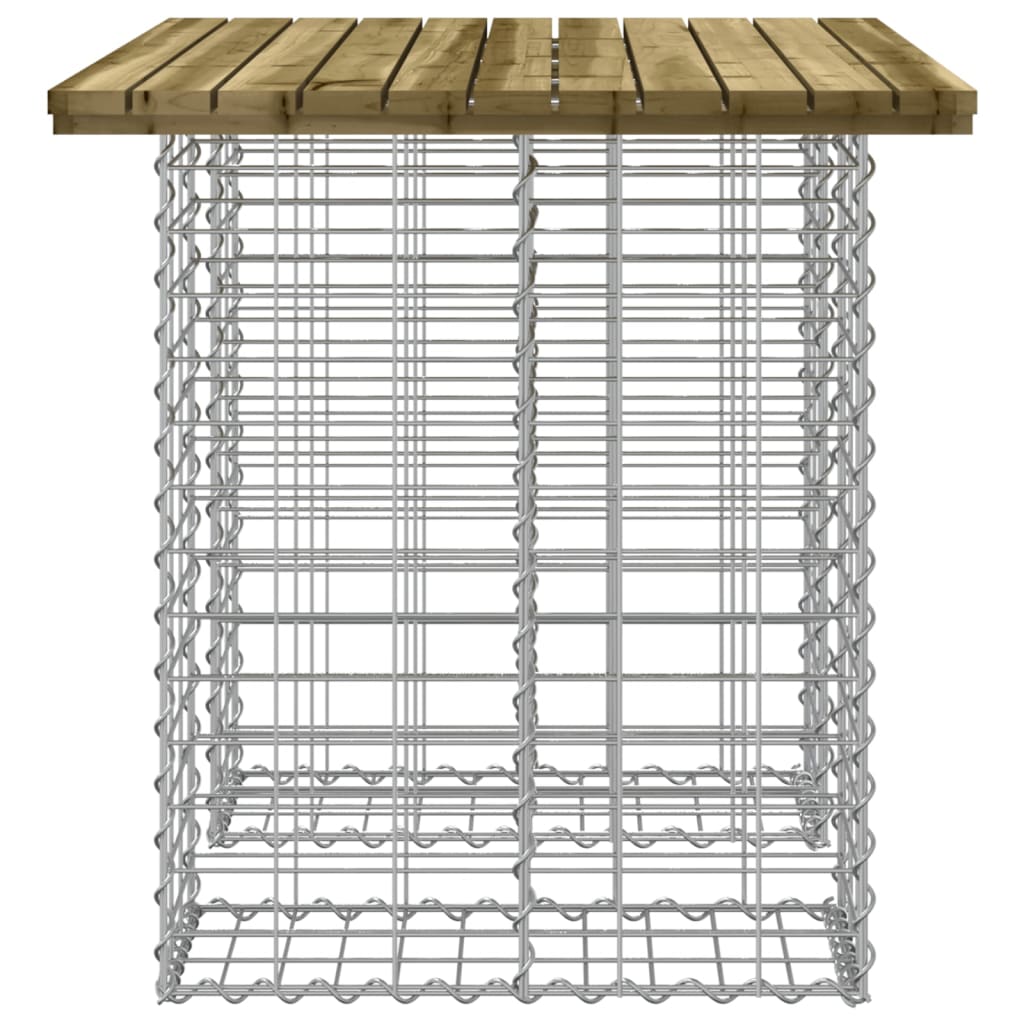 Gartentisch aus Gabionen 100x70x72 cm Kiefernholz Imprägniert