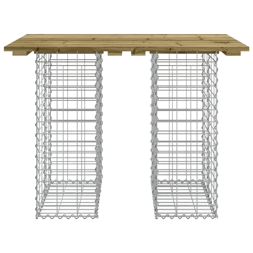 Gartentisch aus Gabionen 100x70x72 cm Kiefernholz Imprägniert