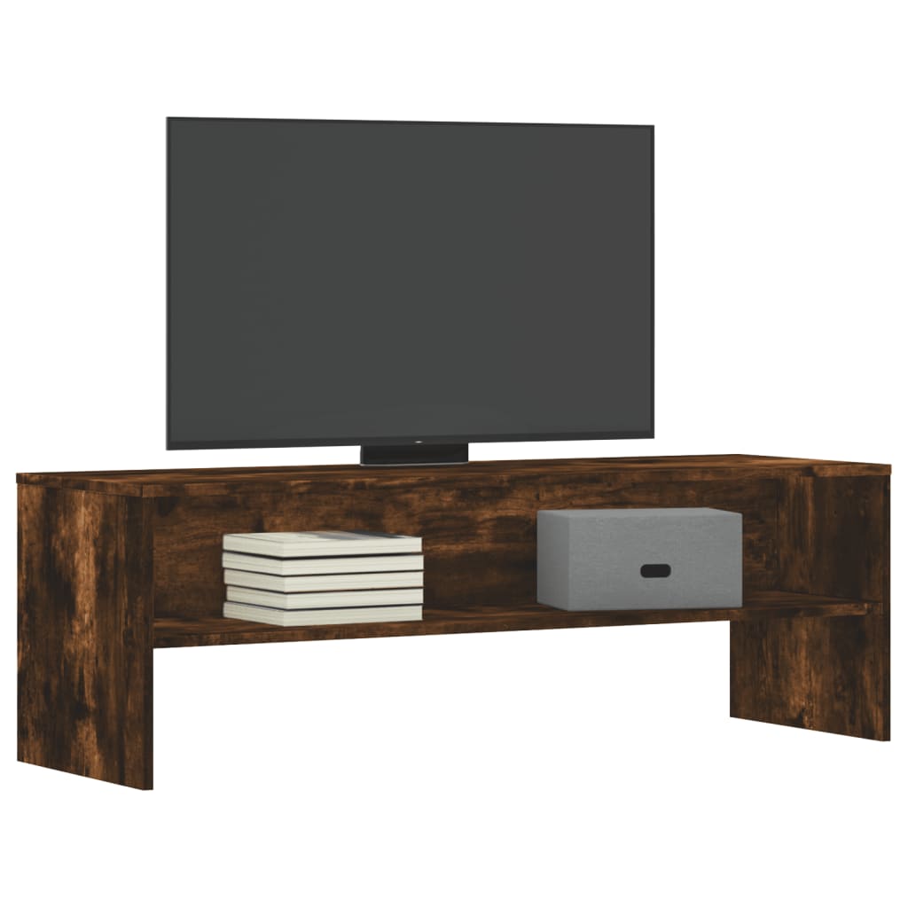 Meuble TV chêne fumé 120x40x40 cm matériau bois
