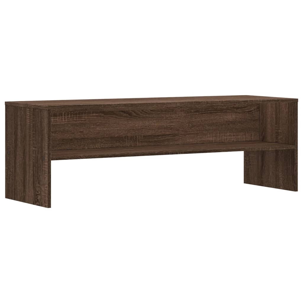 Meuble TV aspect chêne marron 120x40x40 cm matériau bois