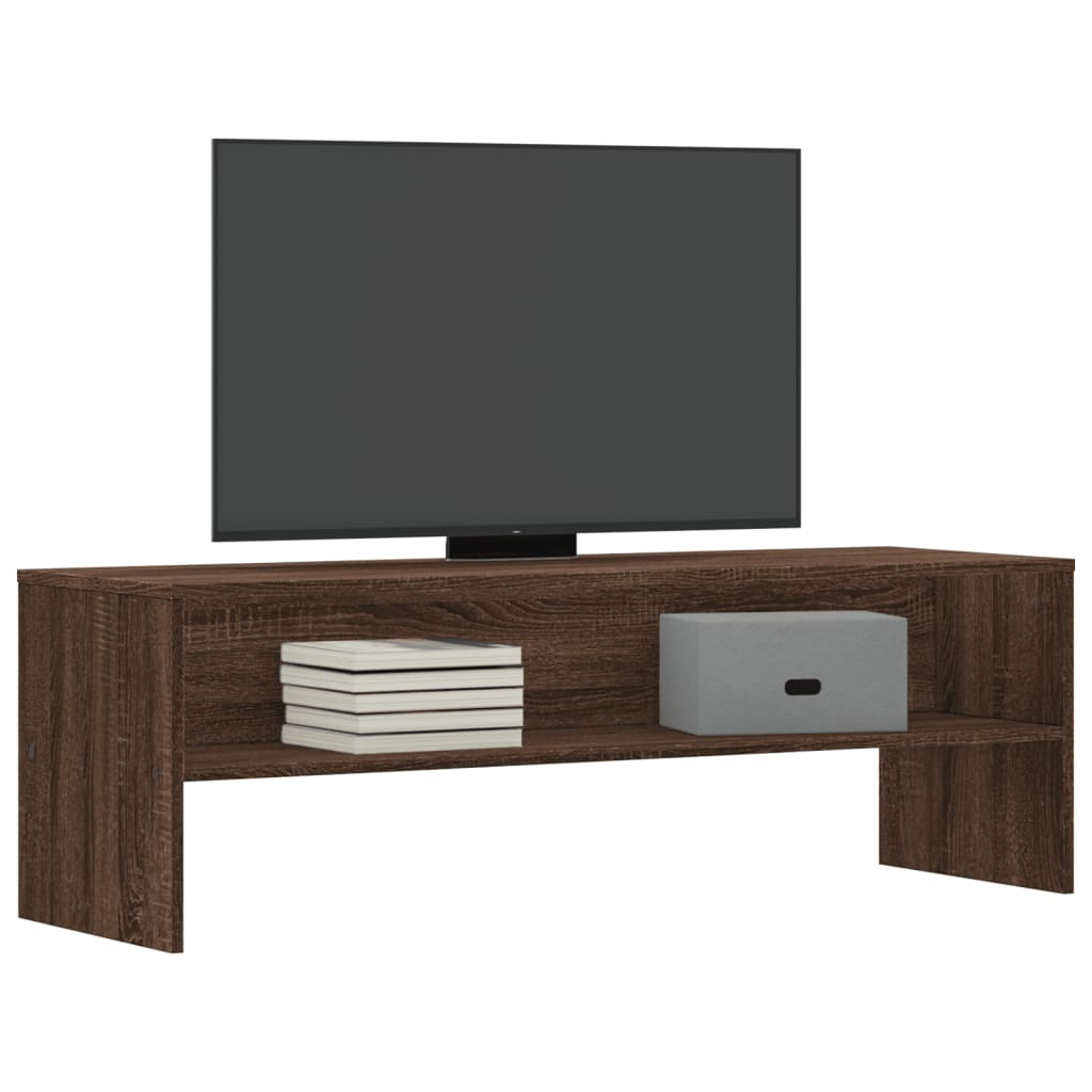 Meuble TV aspect chêne marron 120x40x40 cm matériau bois