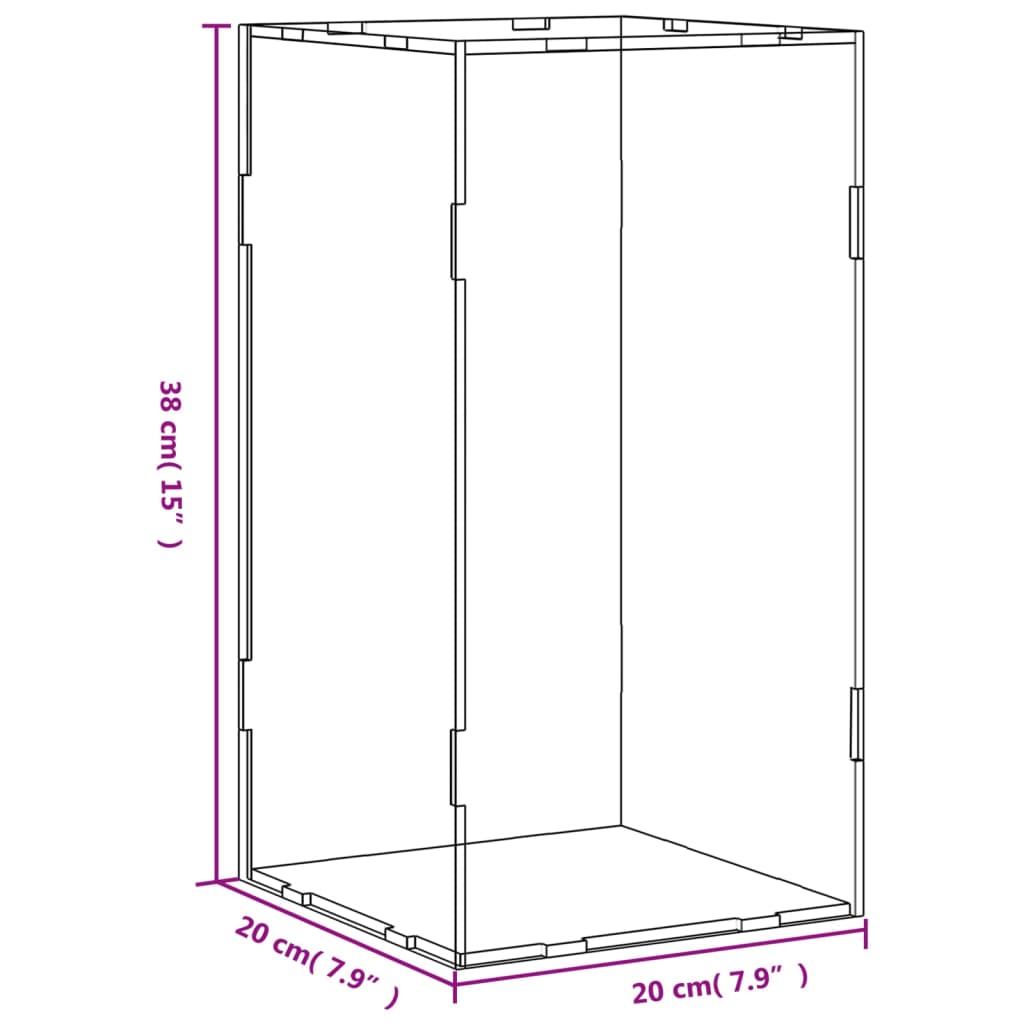Displaybox Transparent 20x20x38 cm Acryl