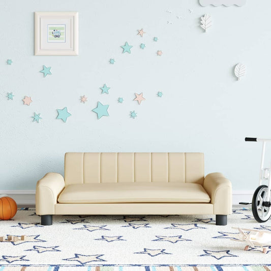 Canapé enfant crème 90x53x30 cm tissu