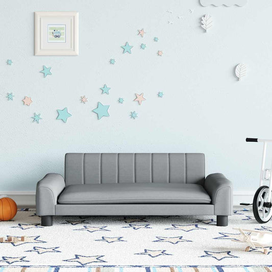 Children's sofa light grey 90x53x30 cm fabric