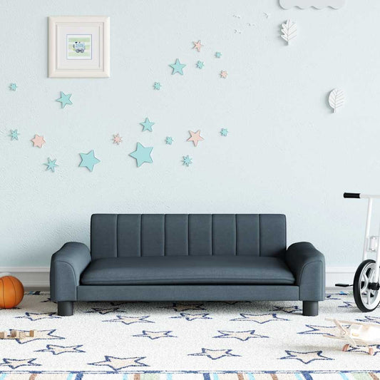 Children's sofa dark grey 90x53x30 cm fabric