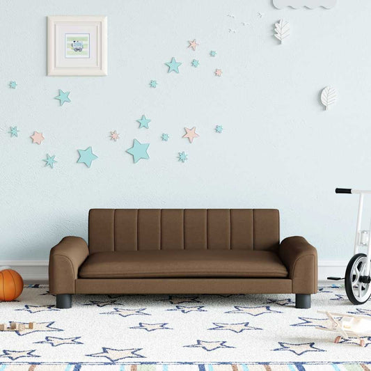 Canapé enfant marron 90x53x30 cm tissu