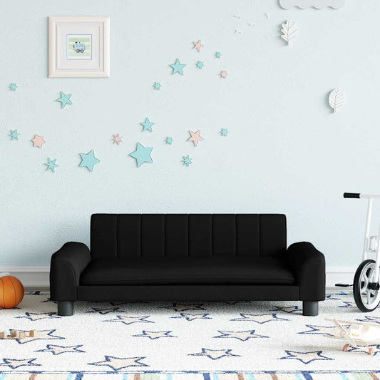 Children's sofa black 90x53x30 cm fabric