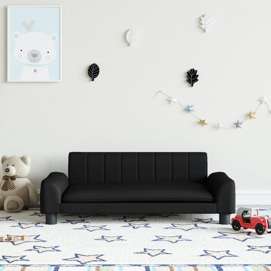 Children's sofa black 90x53x30 cm artificial leather