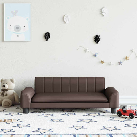 Canapé enfant marron 90x53x30 cm simili cuir