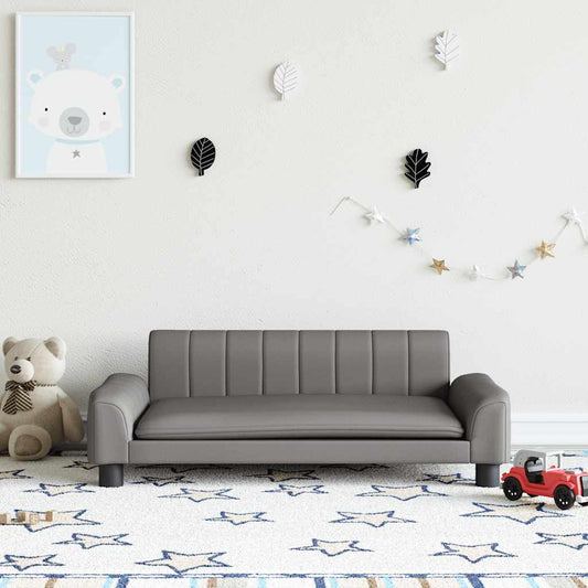 Canapé enfant gris 90x53x30 cm simili cuir