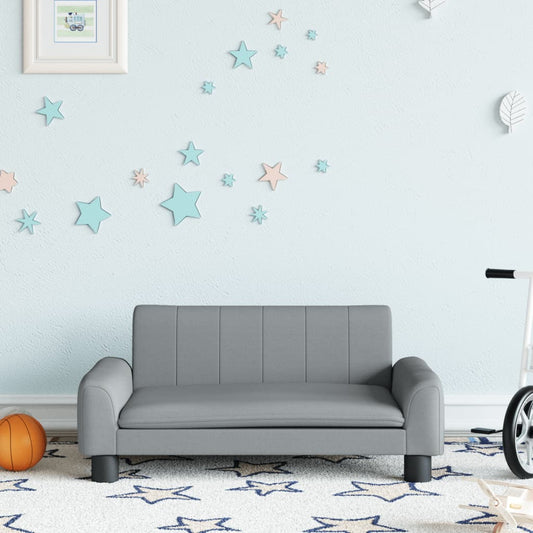 Children's sofa light grey 70x45x30 cm fabric