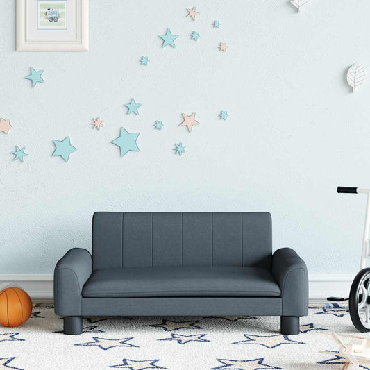 Children's sofa dark grey 70x45x30 cm fabric