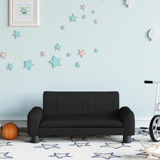 Children's sofa black 70x45x30 cm fabric