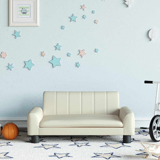 Children's sofa cream 70x45x30 cm artificial leather