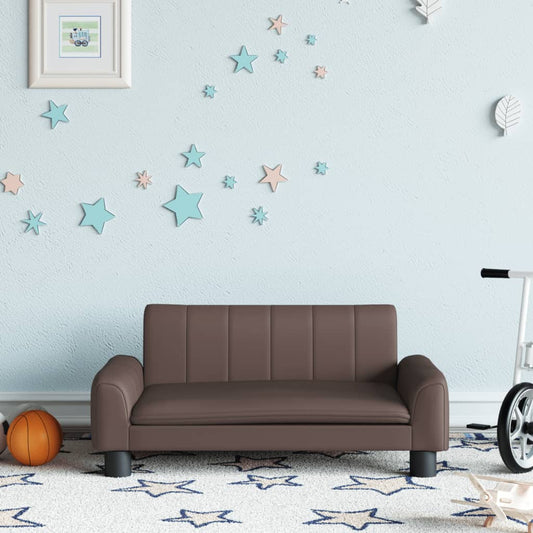 Canapé enfant marron 70x45x30 cm simili cuir