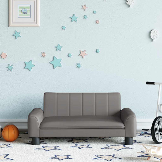 Canapé enfant gris 70x45x30 cm simili cuir