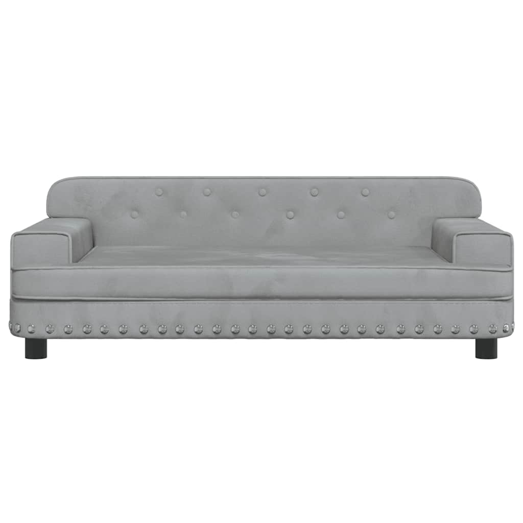 Children's sofa light grey 90x53x30 cm velvet