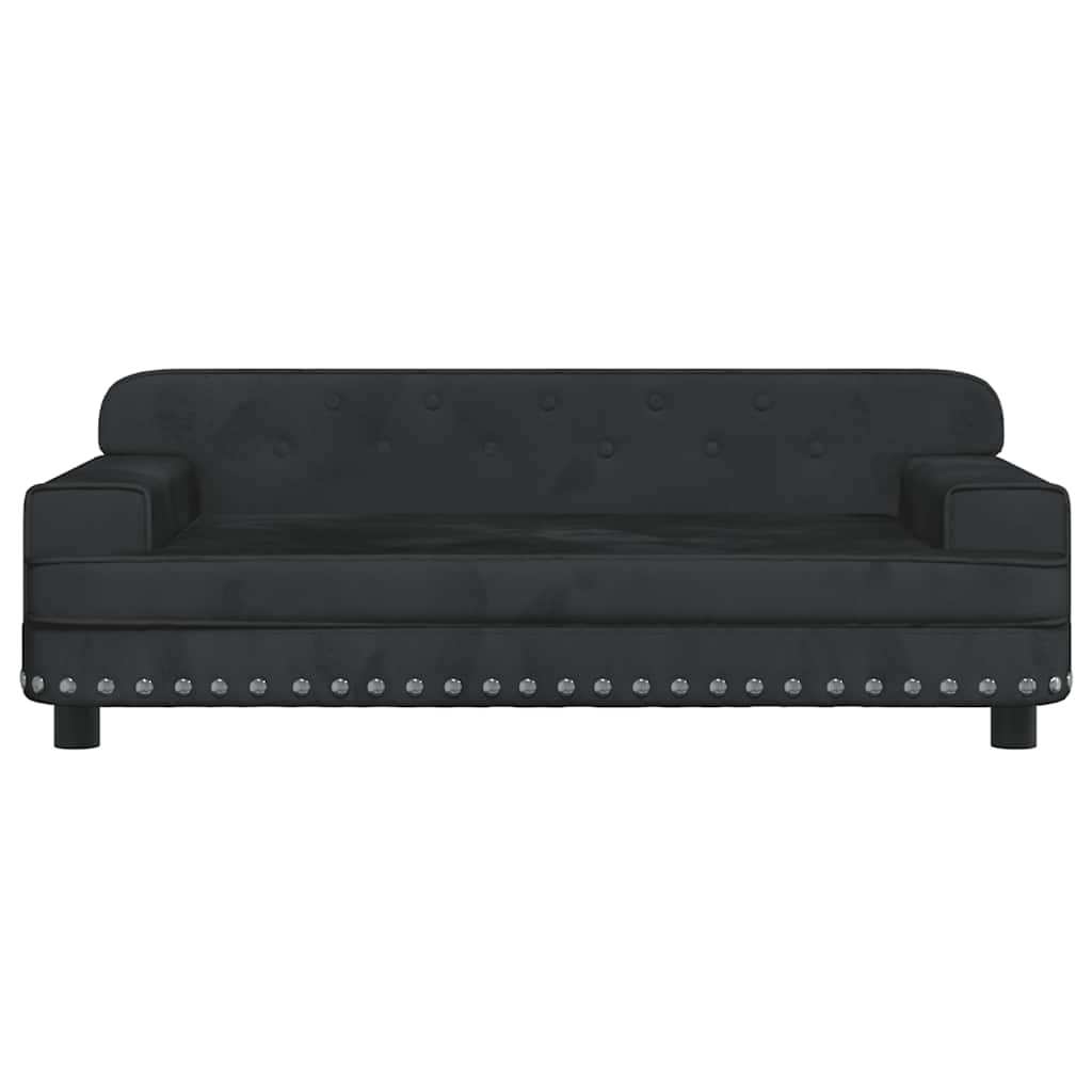 Children's sofa black 90x53x30 cm velvet
