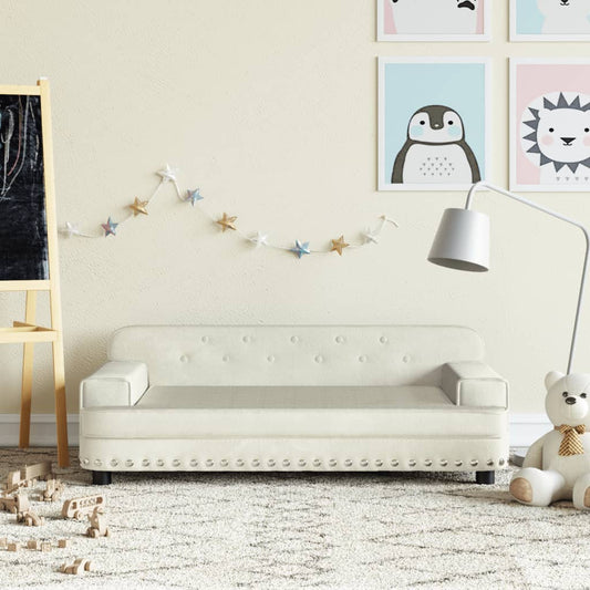 Canapé enfant crème 90x53x30 cm velours