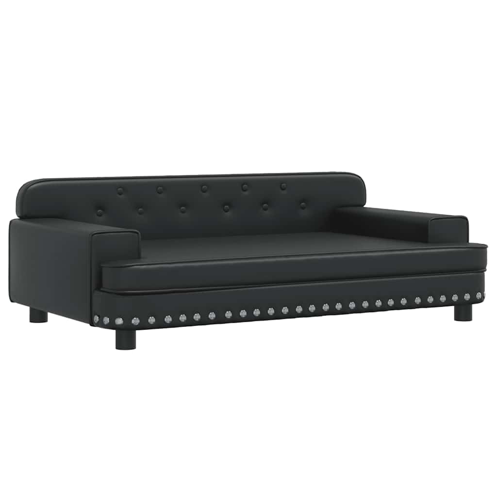 Children's sofa black 90x53x30 cm artificial leather