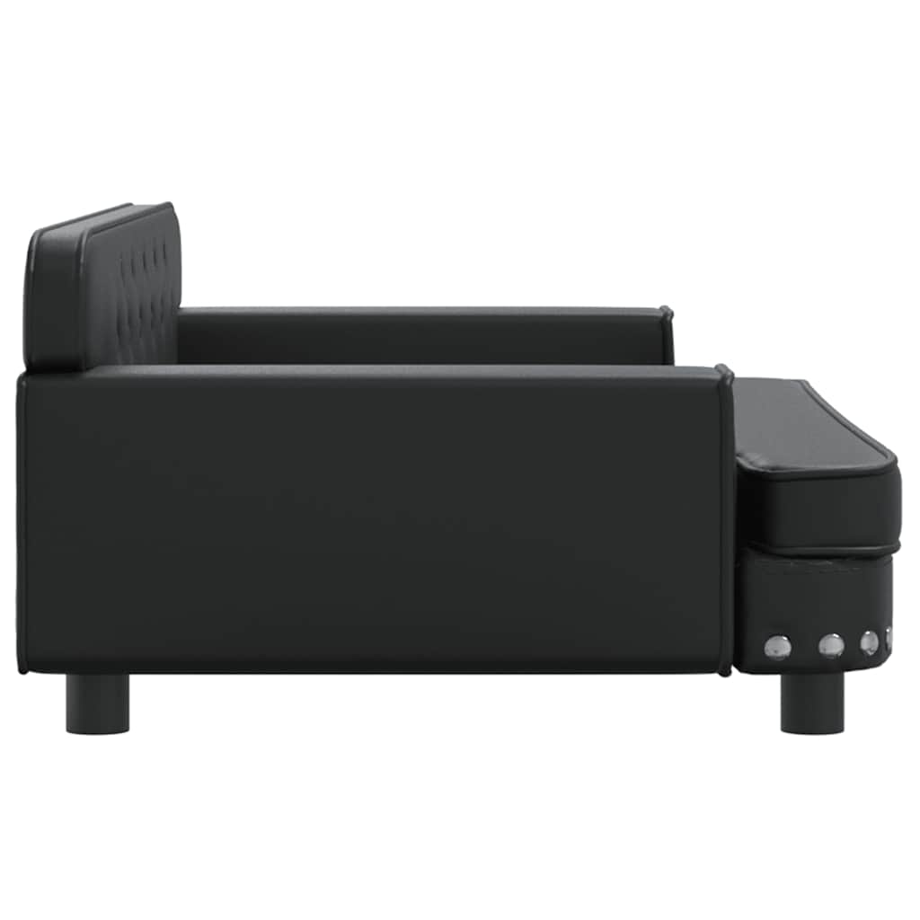 Children's sofa black 90x53x30 cm artificial leather