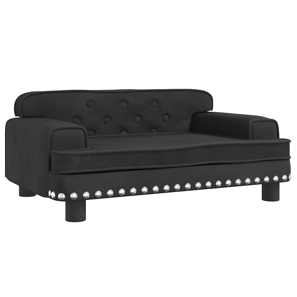 Kindersofa Schwarz 70x45x30 cm Samt