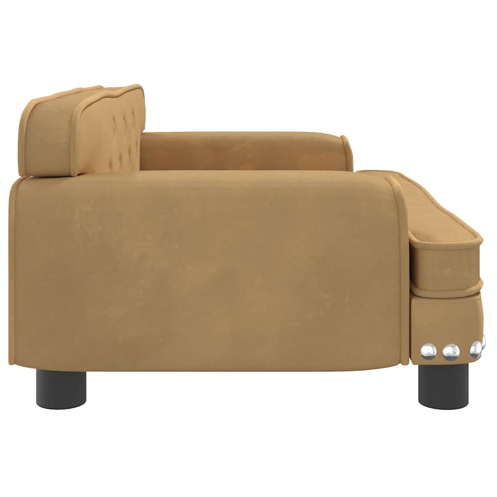 Canapé enfant marron 70x45x30 cm velours