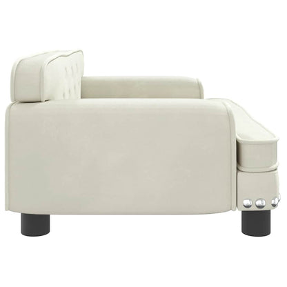 Kindersofa Creme 70x45x30 cm Samt