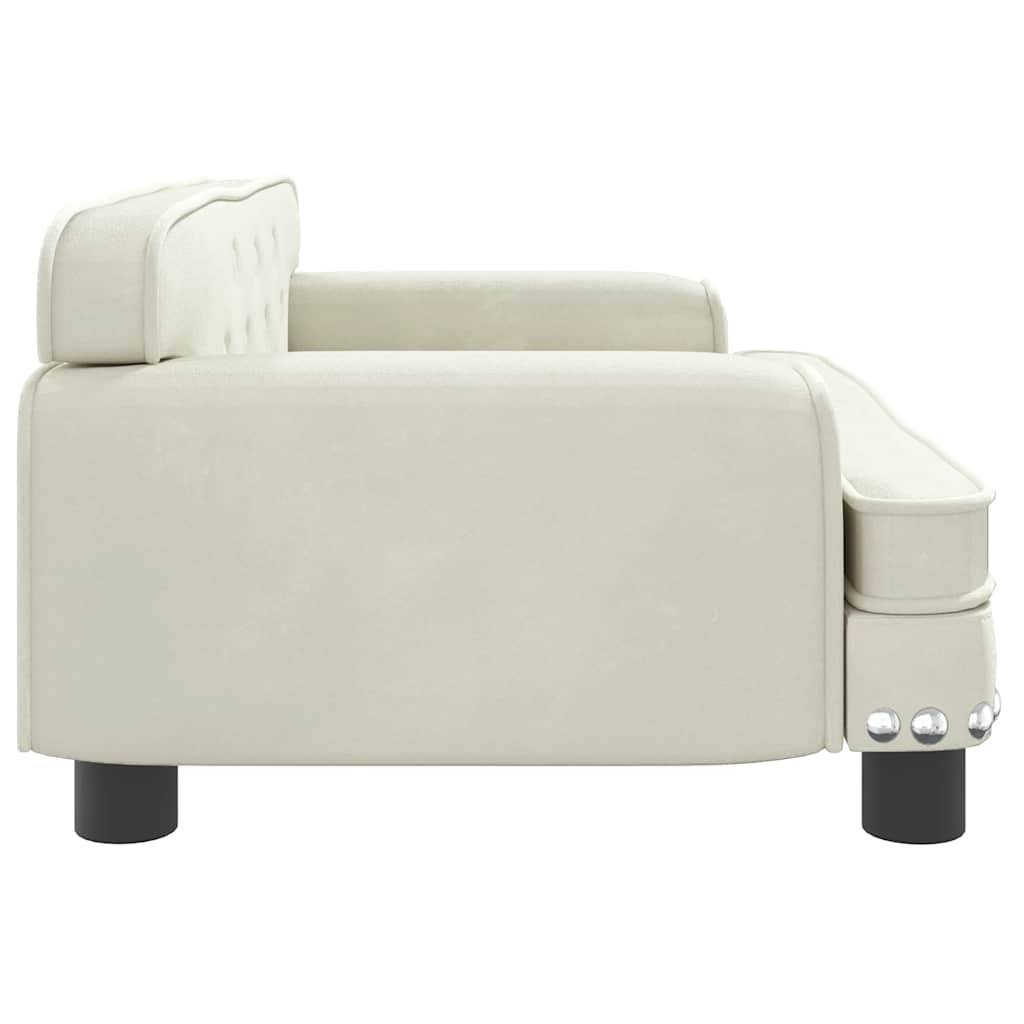 Kindersofa Creme 70x45x30 cm Samt