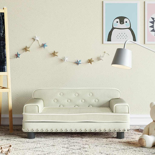 Kindersofa Creme 70x45x30 cm Samt