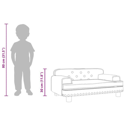 Kindersofa Creme 70x45x30 cm Kunstleder
