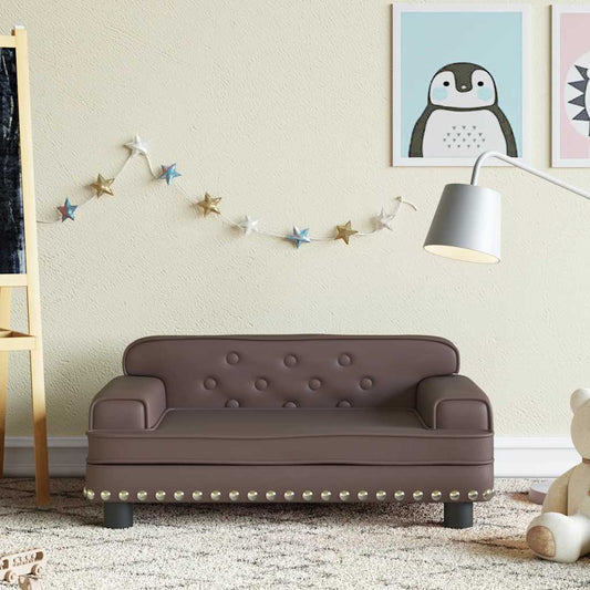 Canapé enfant marron 70x45x30 cm simili cuir