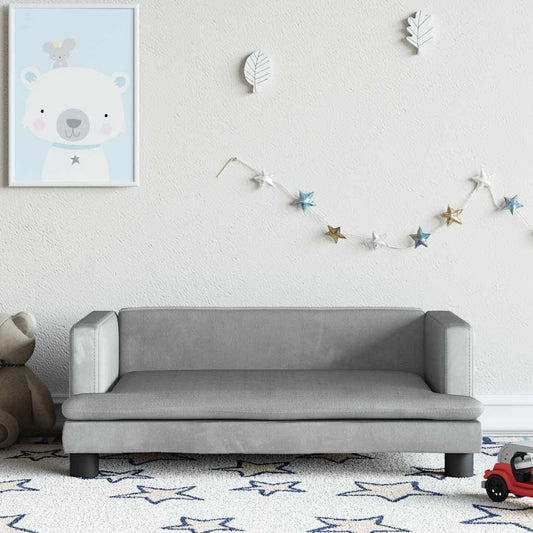 Children's sofa light grey 80x45x30 cm velvet