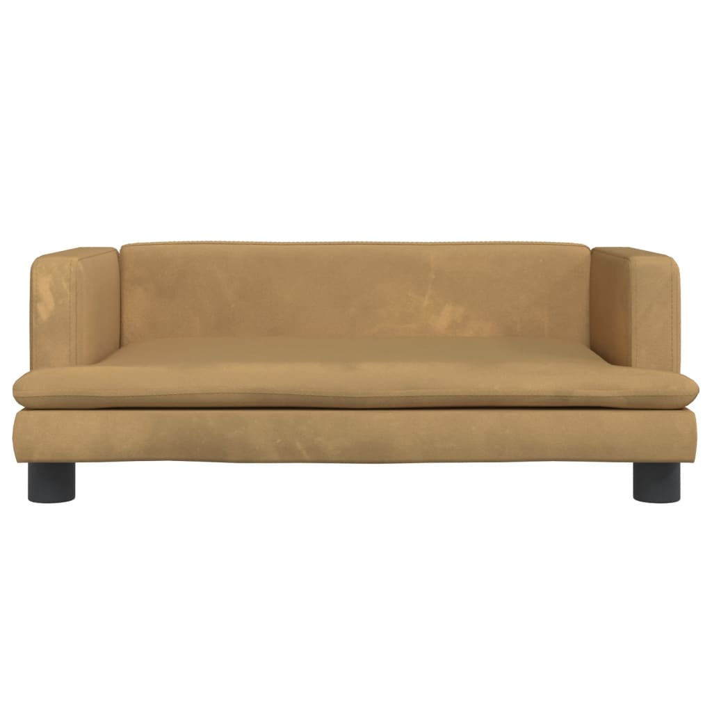 Canapé enfant marron 80x45x30 cm velours